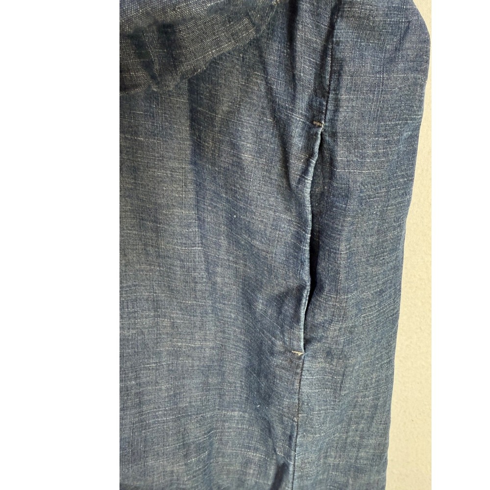 J. Jill Denim Chambray Henley Shift Dress XL Blue Roll Tab Sleeve Pockets NWT - Picture 8 of 10